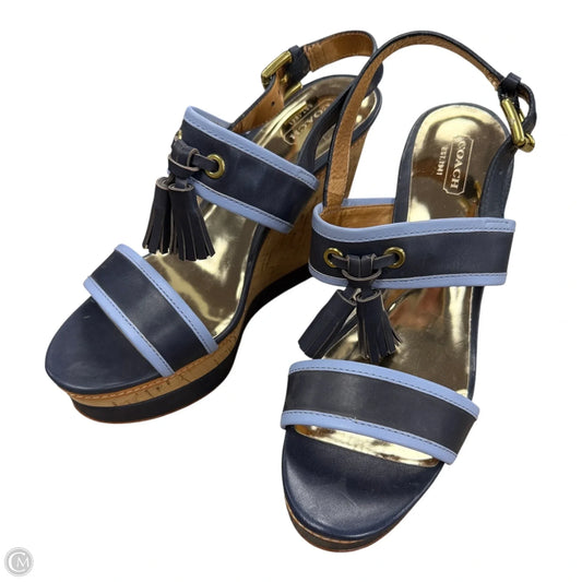 Sandals Designer By Coach In Blue, Size: 9
