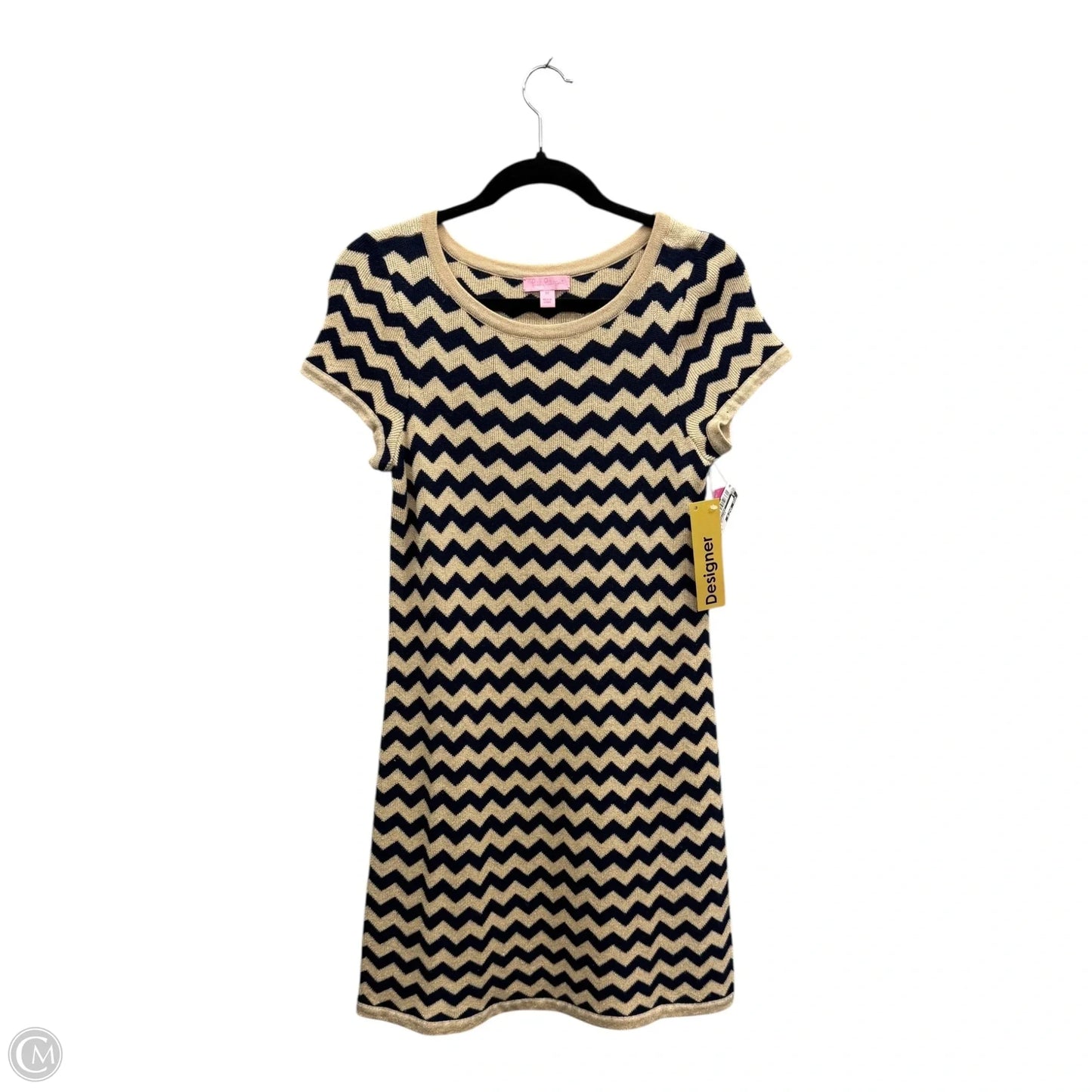 Dress Designer By Lilly Pulitzer In Blue & Gold, Size: M