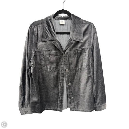 Jacket Shirt By Cabi In Grey, Size: L