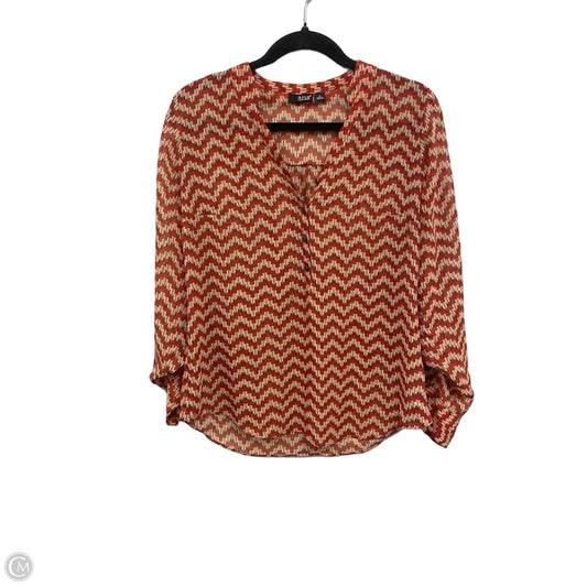 Top Long Sleeve By Ana In Orange & Tan, Size: M
