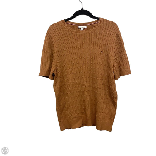 Sweater Short Sleeve By Tommy Hilfiger In Brown, Size: Xxl