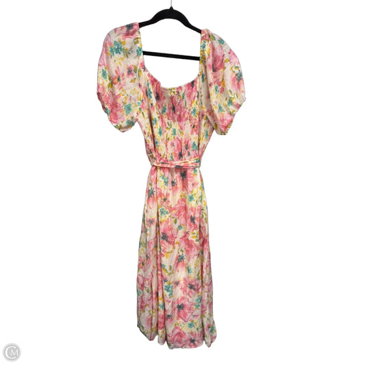 Dress Casual Midi By Indigo Rose In Green & Pink, Size: 2x