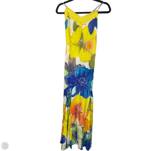 Dress Casual Maxi By Free People In Blue & Yellow, Size: L
