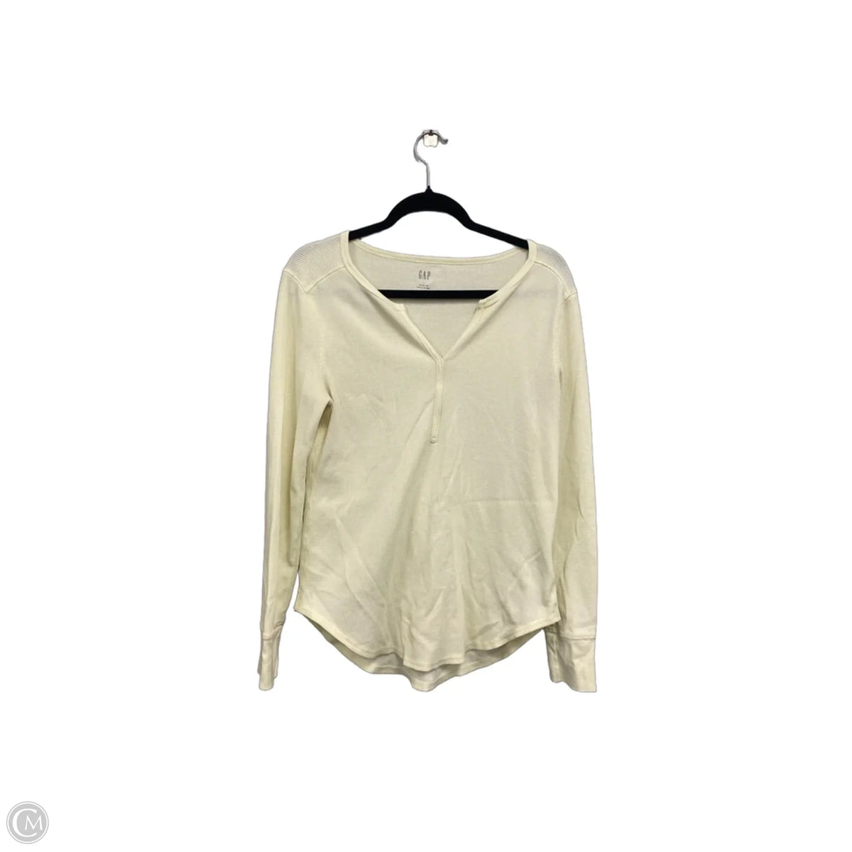 Top Long Sleeve Basic By Gap In Cream, Size: L