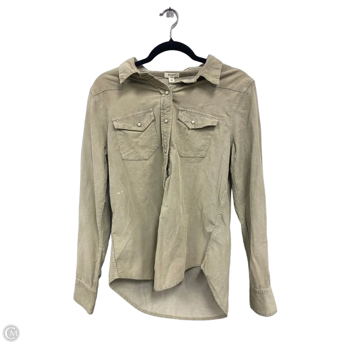 Top Long Sleeve By Dylan In Tan, Size: S