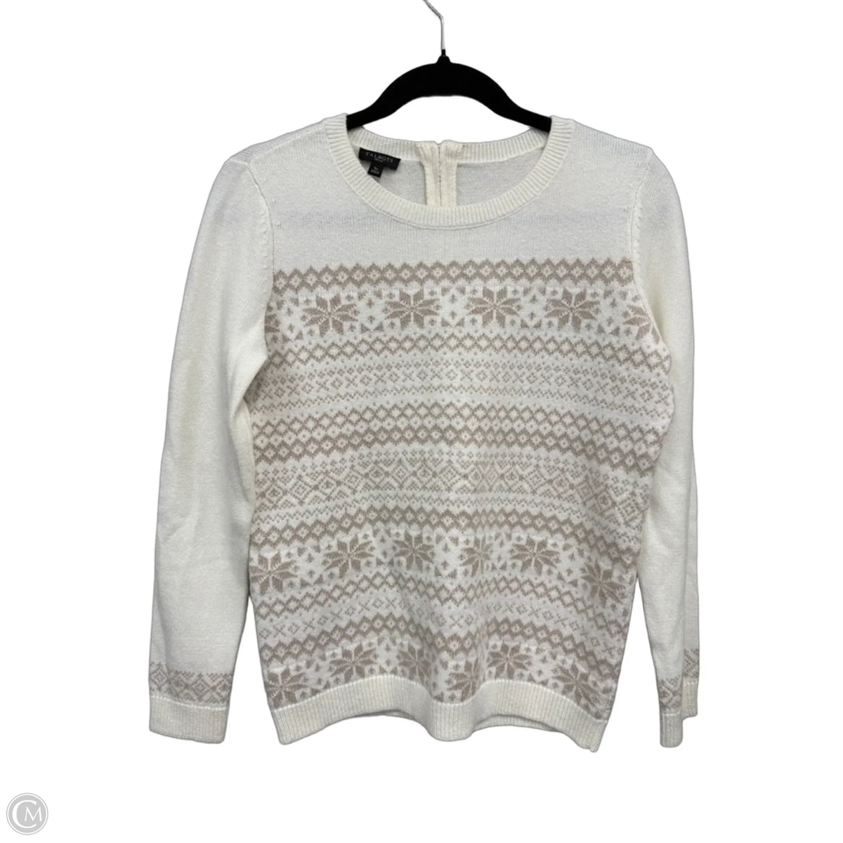Sweater By Talbots In Cream & Tan, Size: Sp