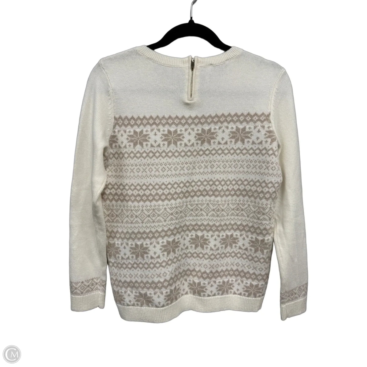 Sweater By Talbots In Cream & Tan, Size: Sp