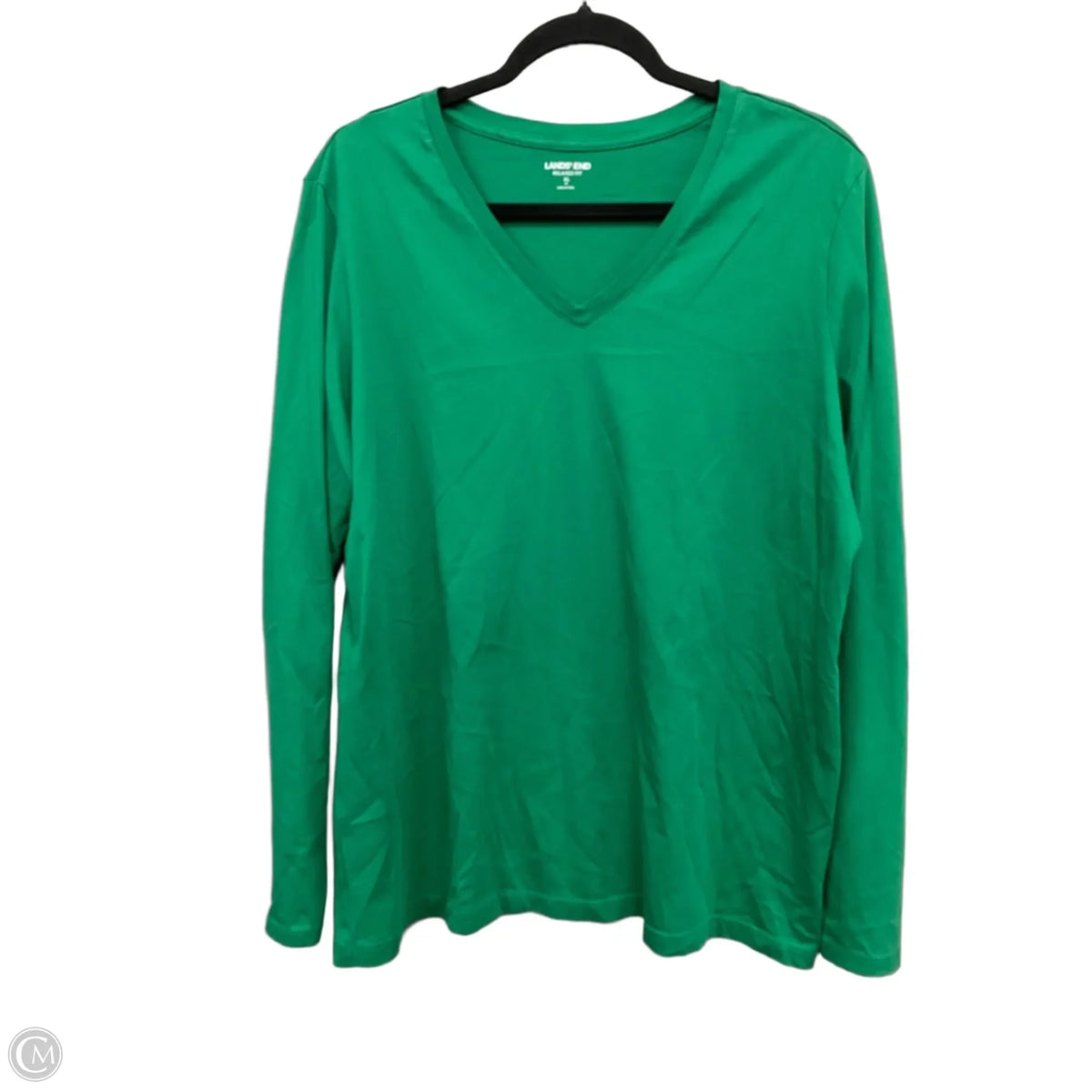 Top Long Sleeve Basic By Lands End In Green, Size: Xl