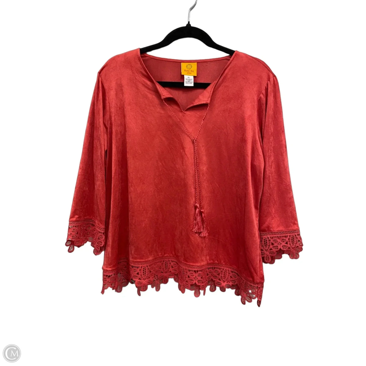 Top 3/4 Sleeve By Ruby Rd In Coral, Size: Lp