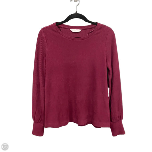 Top Long Sleeve By Lc Lauren Conrad In Maroon, Size: S
