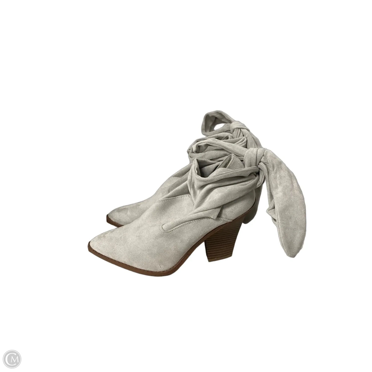 Boots Ankle Heels By Jf In Grey, Size: 10