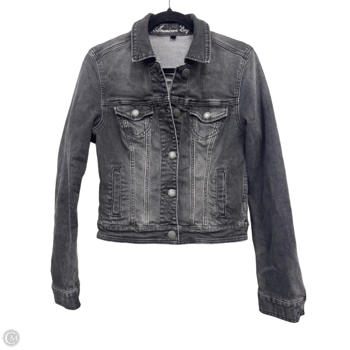 Jacket Denim By American Eagle In Black, Size: M