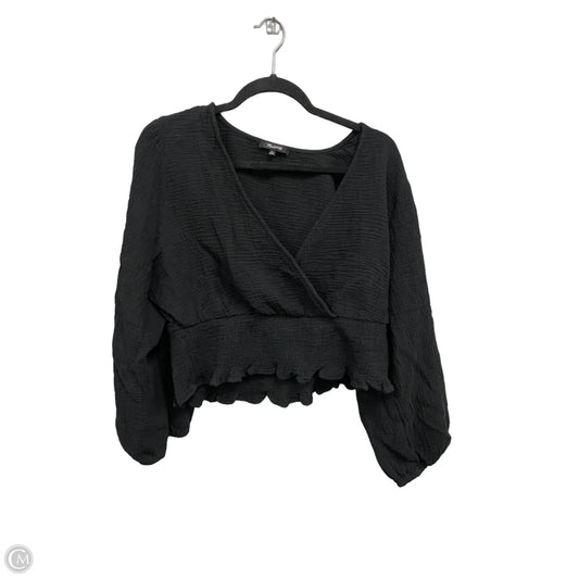 Top Long Sleeve By Madewell In Black, Size: Xl