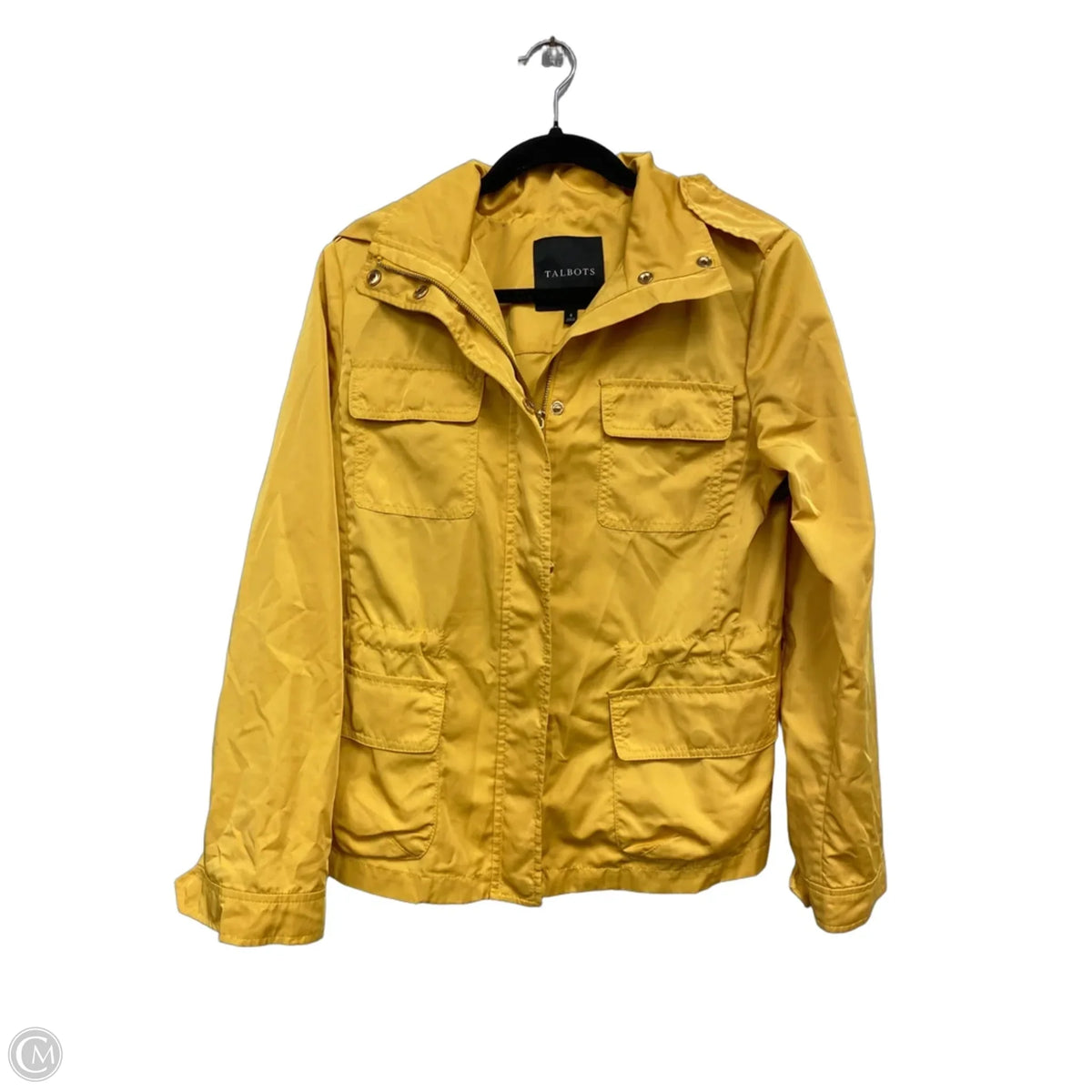Coat Raincoat By Talbots In Gold, Size: 8