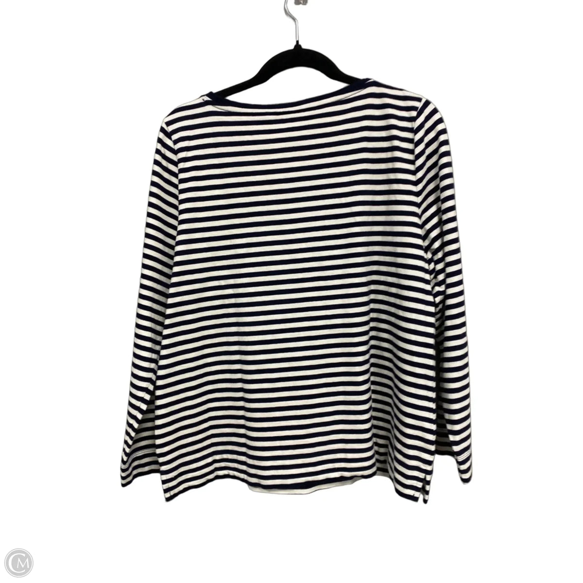 Top Long Sleeve Basic By Talbots In Blue & White, Size: Xlp