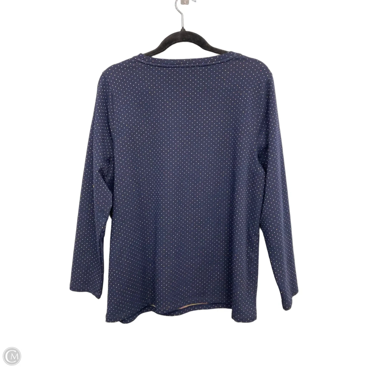 Top Long Sleeve Basic By Talbots In Blue & Pink, Size: L