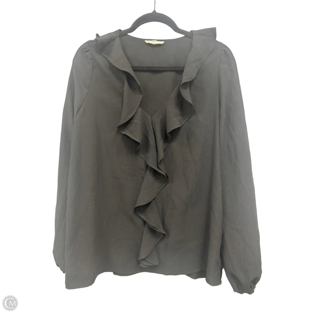 Blouse Long Sleeve By Clothes Mentor In Black, Size: M