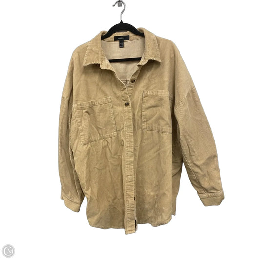 Jacket Shirt By Forever 21 In Tan, Size: 3x