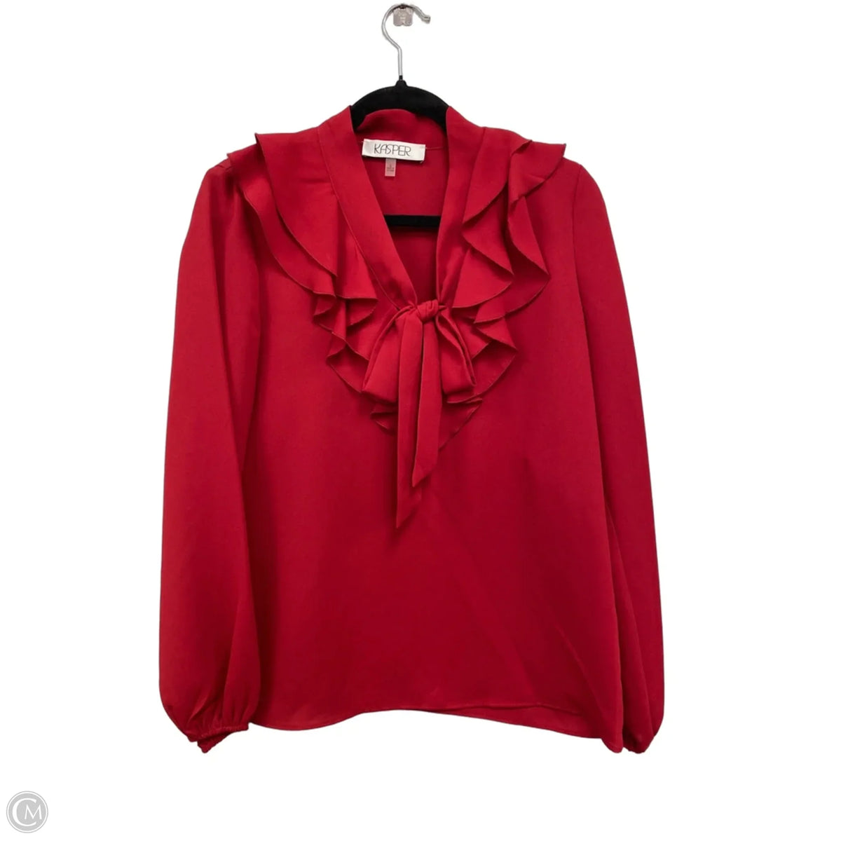 Blouse Long Sleeve By Kasper In Red, Size: S
