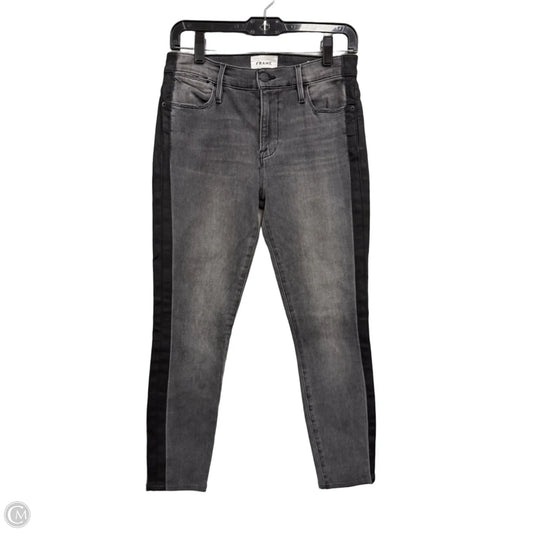 Jeans Skinny By Frame In Black & Grey, Size: 2