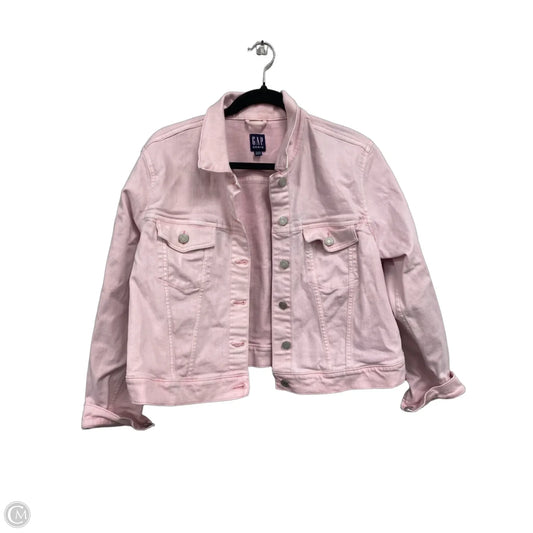 Jacket Denim By Gap In Pink, Size: Xl