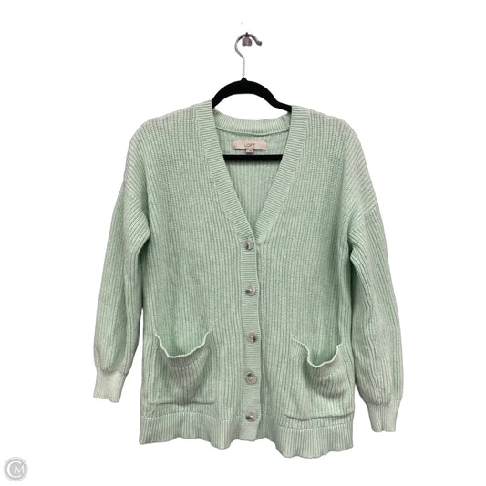 Sweater Cardigan By Loft In Green, Size: M