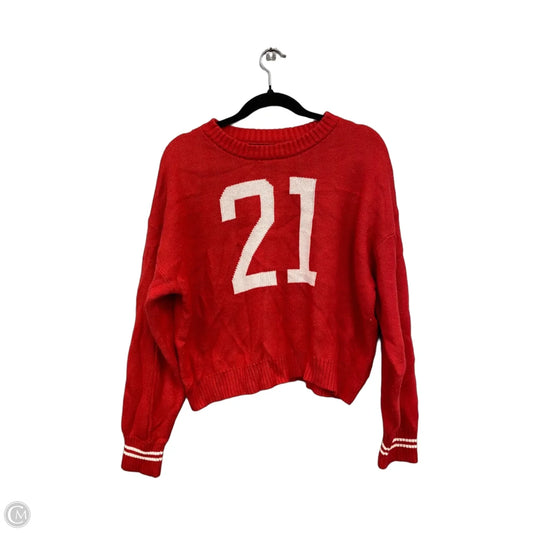 Sweater By So In Red & White, Size: Xl