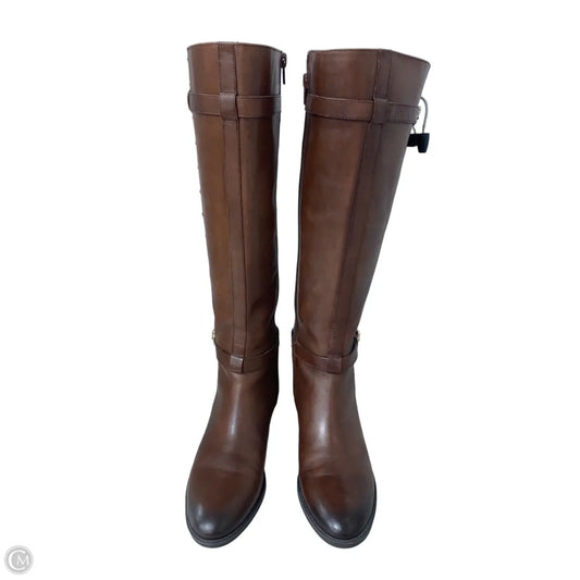 Boots Knee Heels By Vince Camuto In Brown & Gold, Size: 6.5