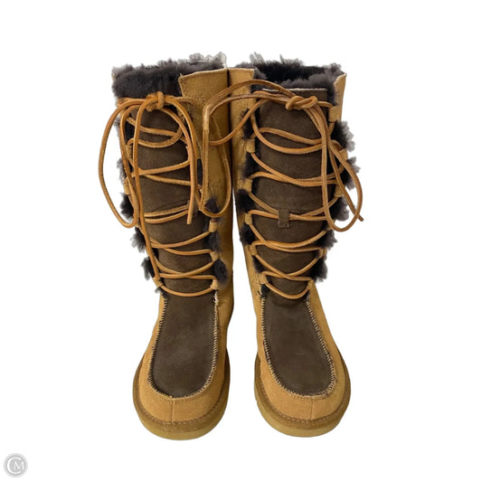 Boots Knee Flats By Ugg In Brown & Tan, Size: 5