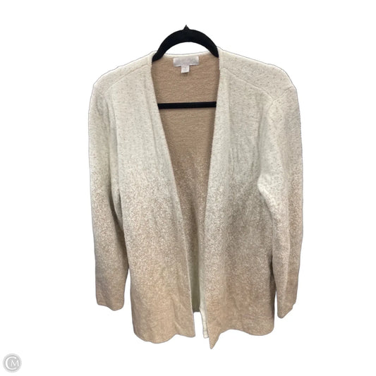 Sweater Cardigan By Barefoot Dreams In Cream & Tan, Size: 1x