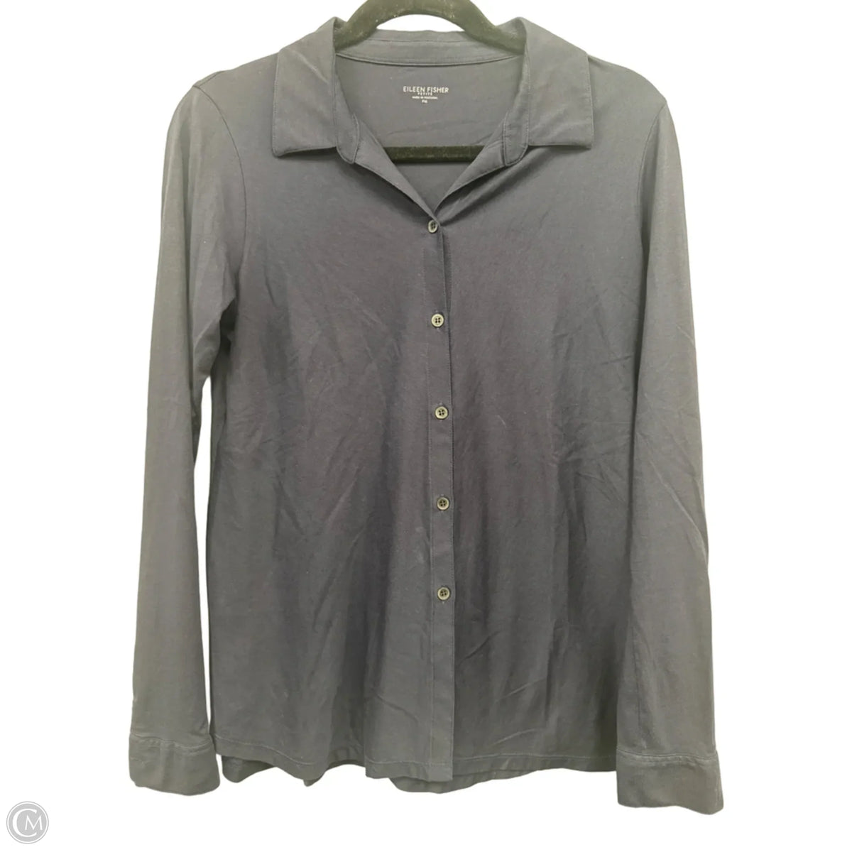 Top Long Sleeve Basic By Eileen Fisher In Navy, Size: Mp