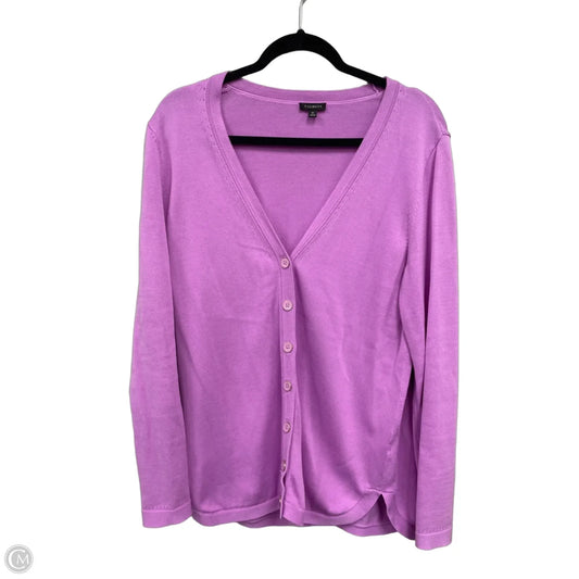 Sweater Cardigan By Talbots In Purple, Size: M