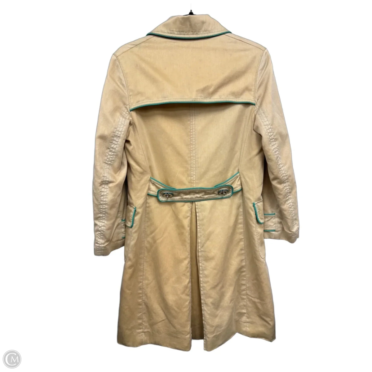 Jacket Designer By Coach In Green & Tan, Size: 4