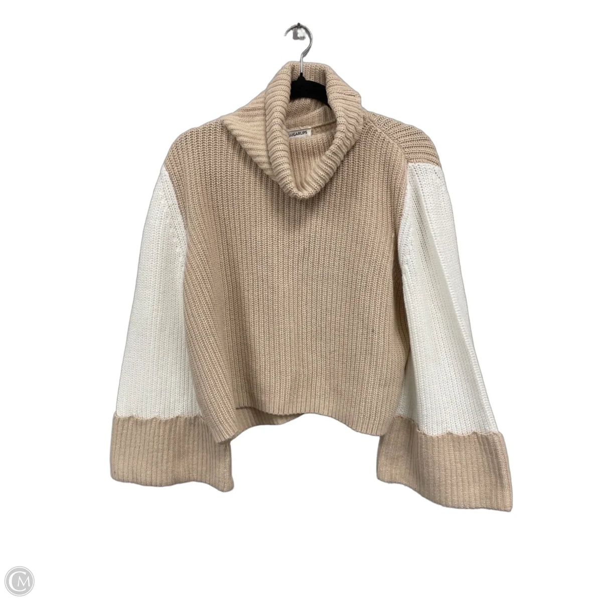 Sweater By Sugar Lips In Tan & White, Size: M