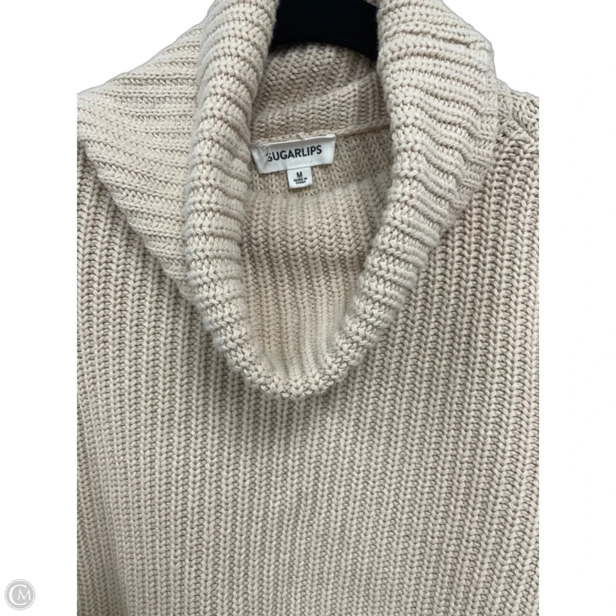 Sweater By Sugar Lips In Tan & White, Size: M