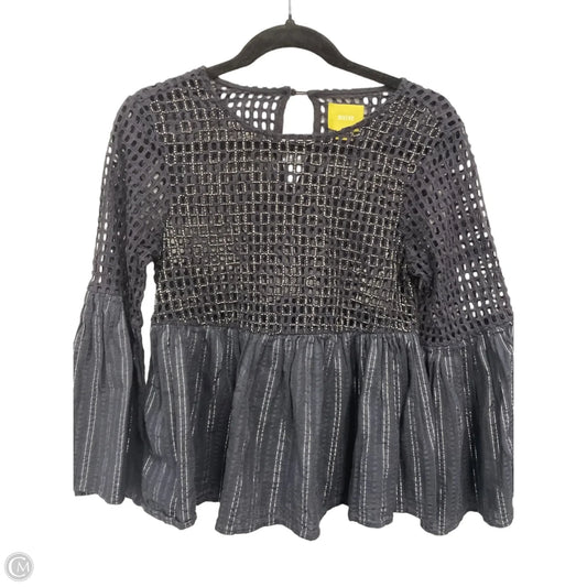 Top Long Sleeve By Maeve In Black & Silver, Size: 4