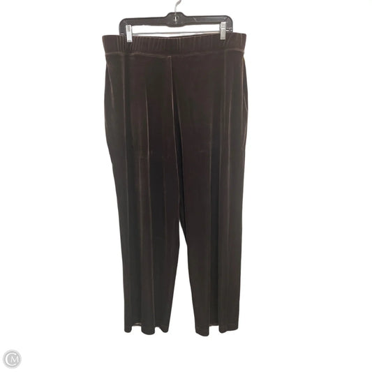 Pants Wide Leg By Susan Graver In Brown, Size: 1x