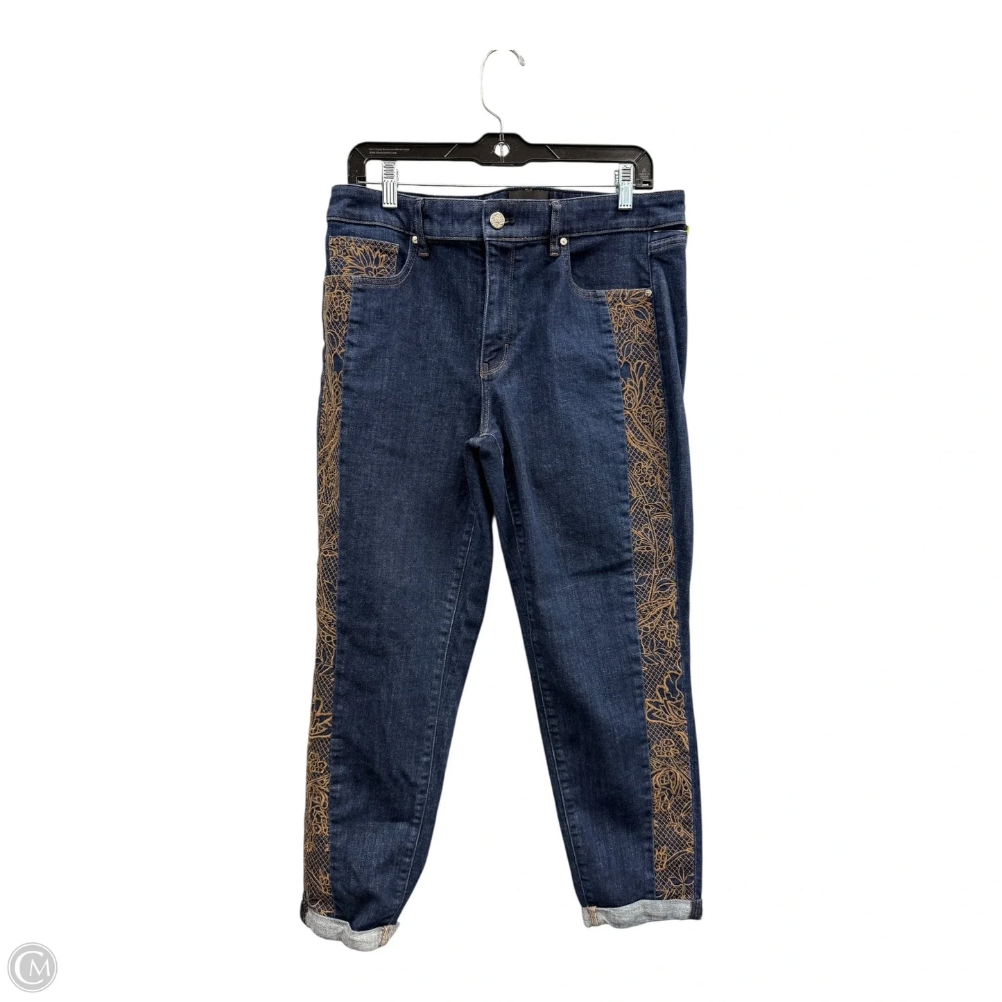Jeans Straight By White House Black Market In Blue & Gold, Size: 12