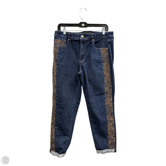 Jeans Straight By White House Black Market In Blue & Gold, Size: 12