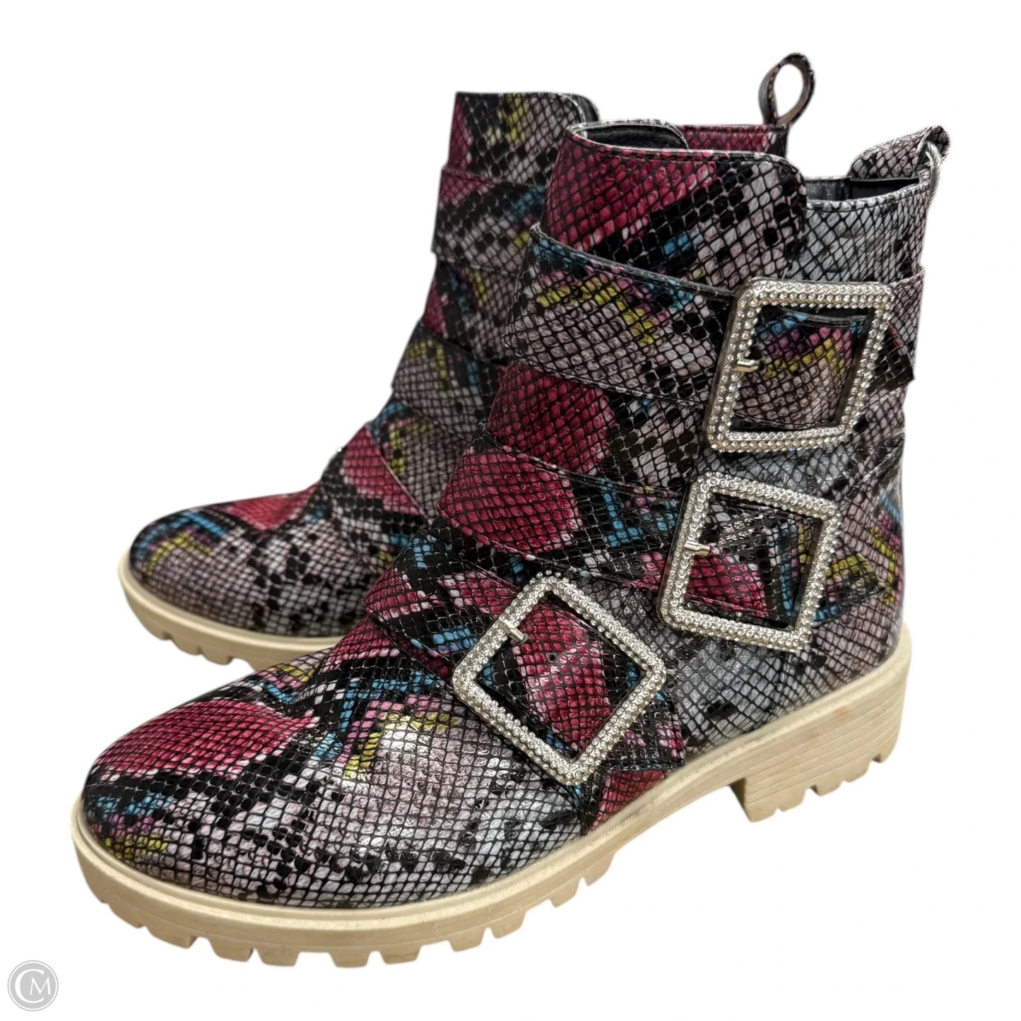 Boots Ankle Flats By True Craft In Snakeskin Print, Size: 9