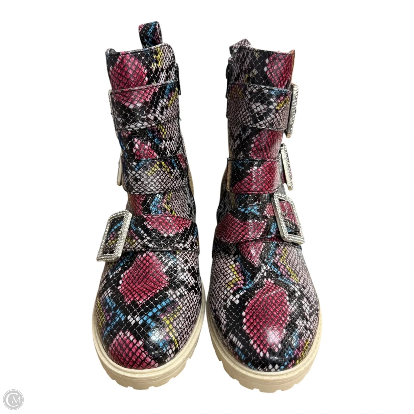 Boots Ankle Flats By True Craft In Snakeskin Print, Size: 9