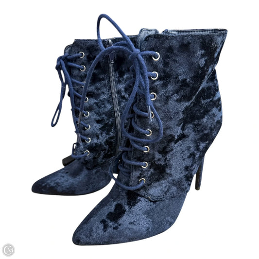 Boots Ankle Heels By Just Fabulous In Blue, Size: 7