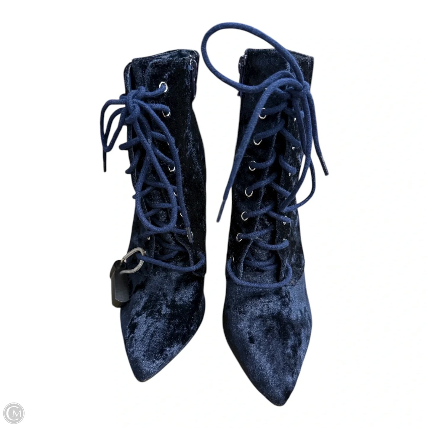 Boots Ankle Heels By Just Fabulous In Blue, Size: 7