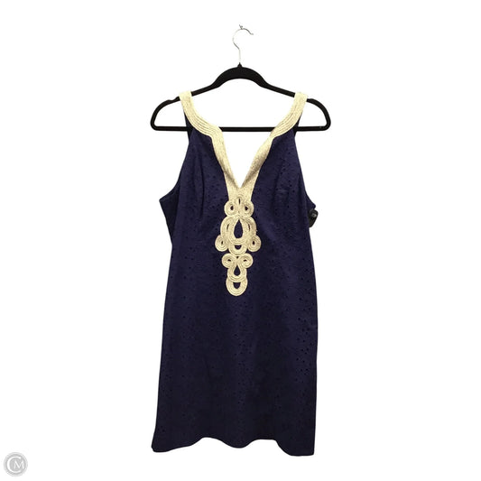 Dress Designer By Lilly Pulitzer In Blue & Gold, Size: 12