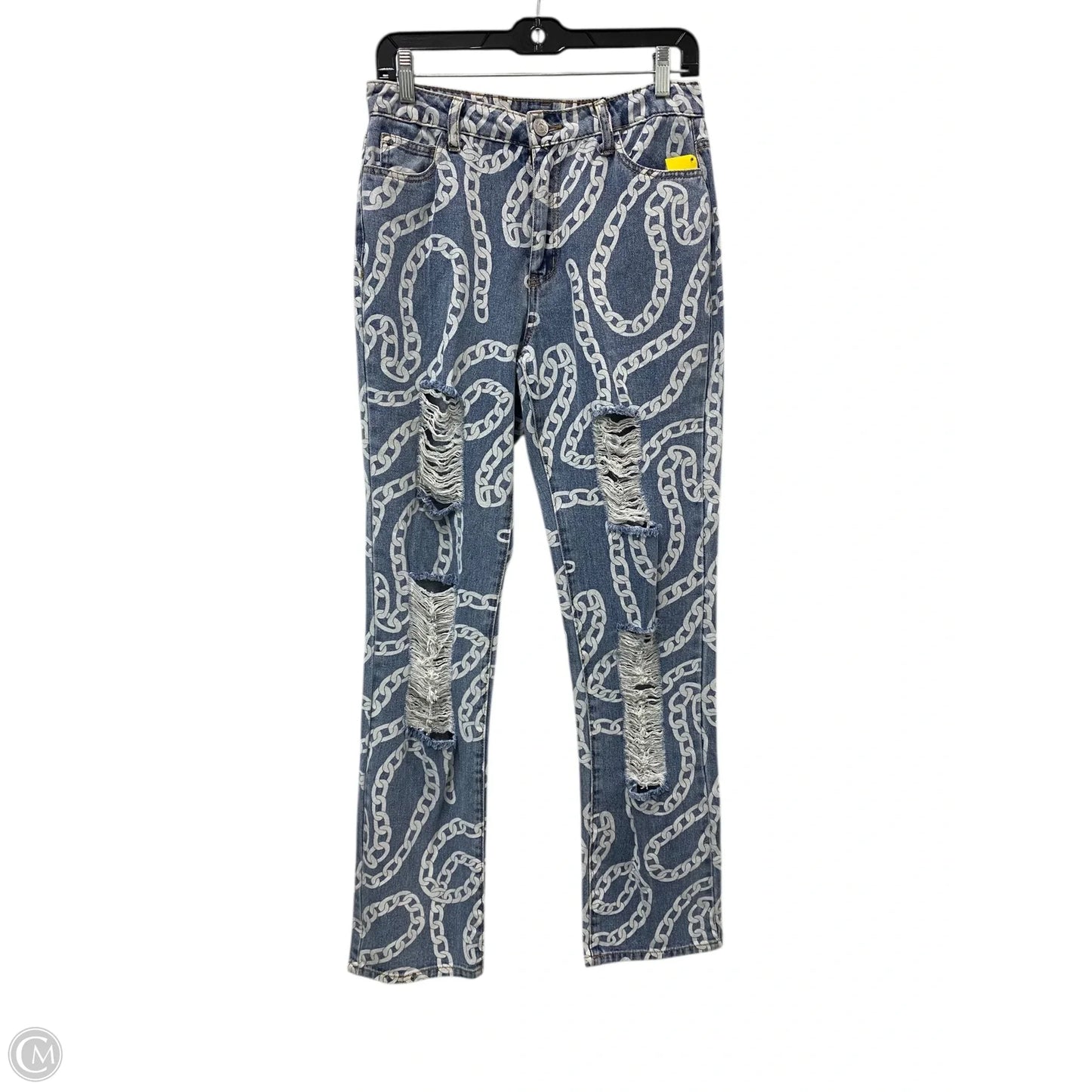 Jeans Flared By Clothes Mentor In Blue & White, Size: 8