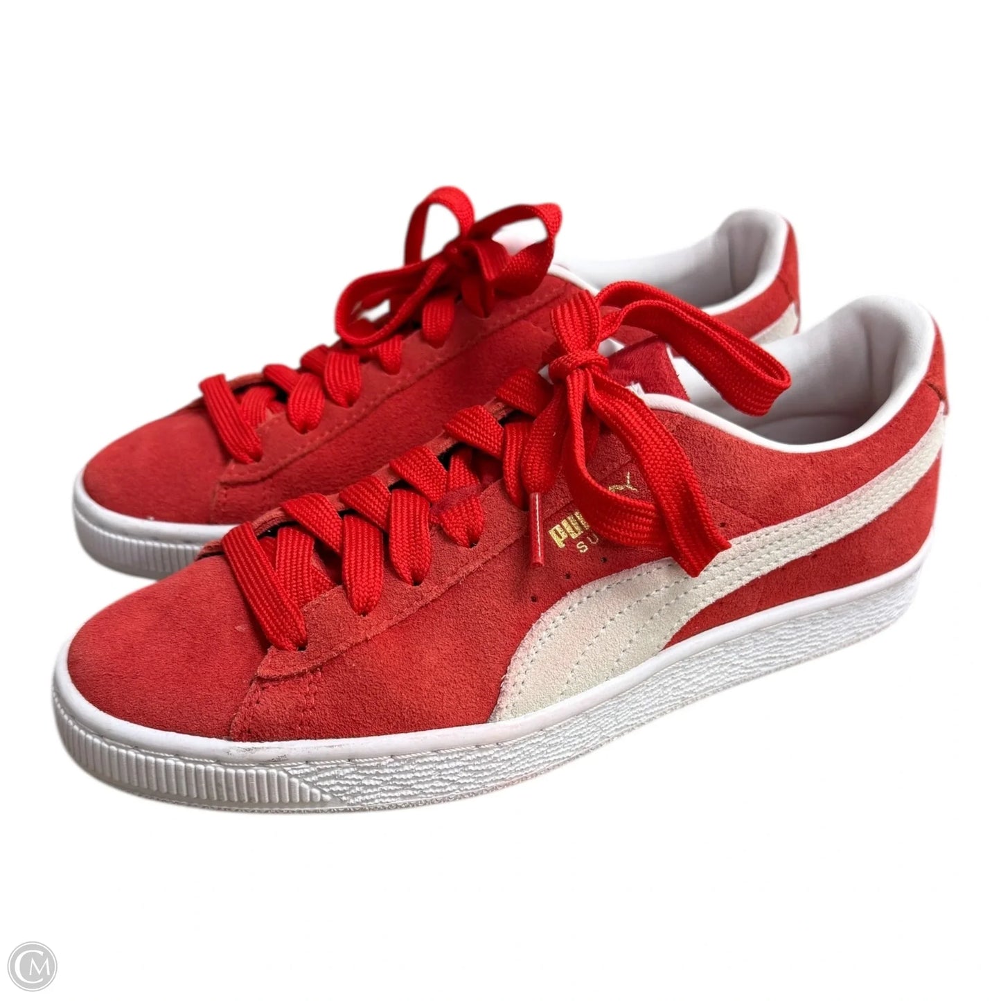 Shoes Sneakers By Puma In Red & White, Size: 6.5