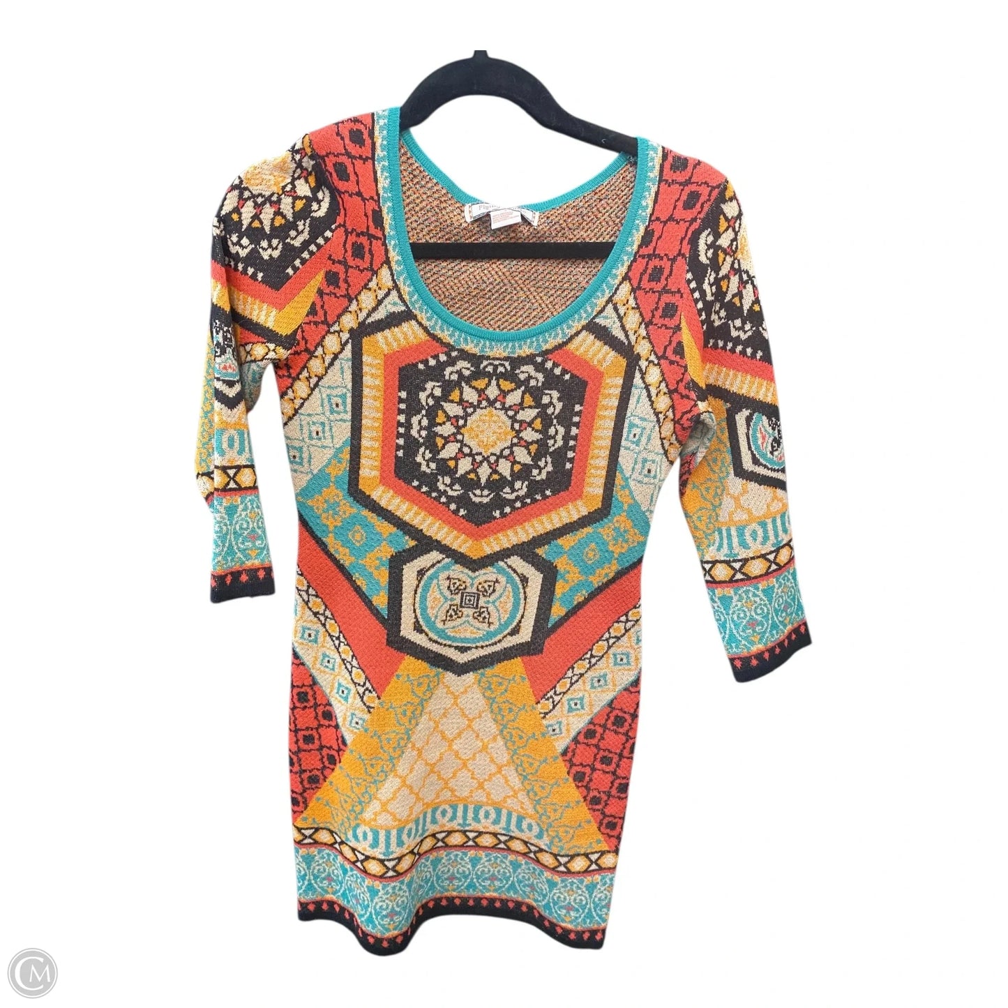 Dress Sweater By Flying Tomato In Geometric Pattern, Size: S