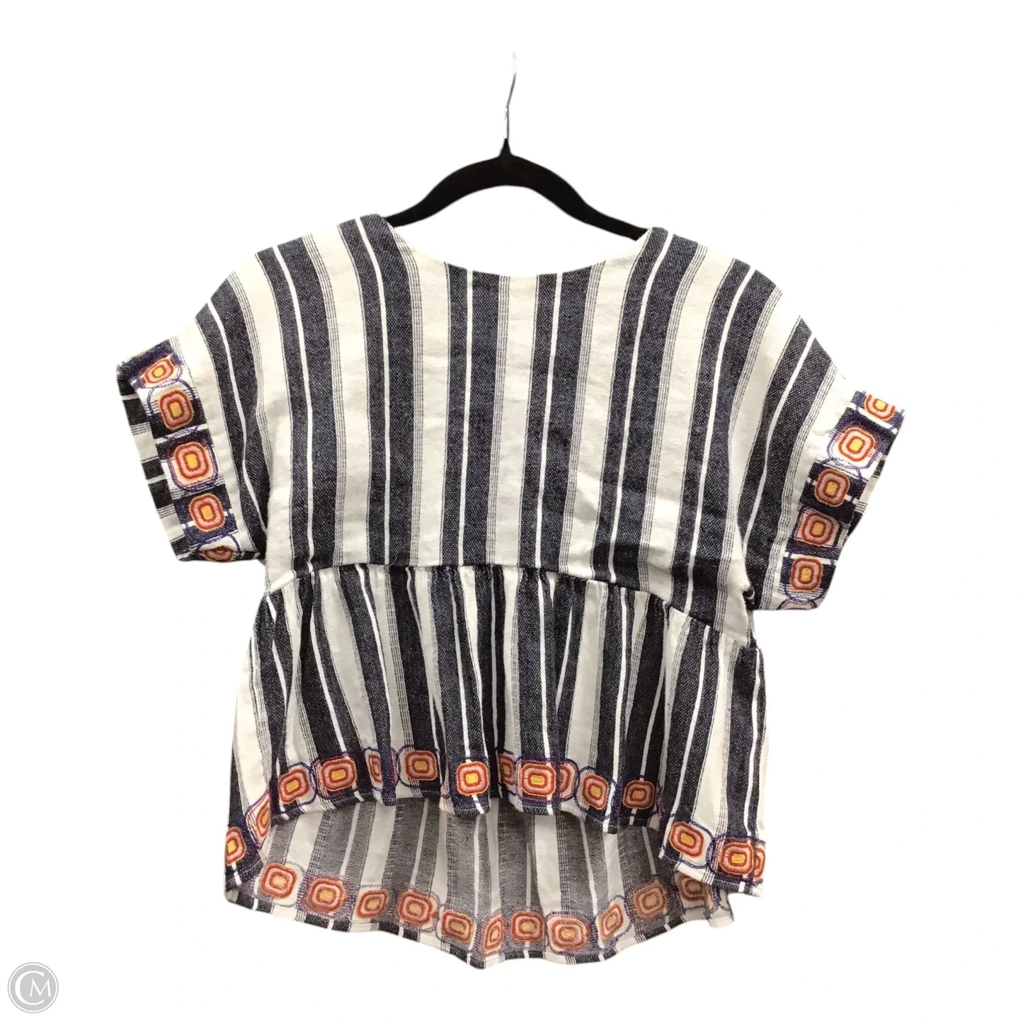 Top Short Sleeve By Maeve In Striped Pattern, Size: M