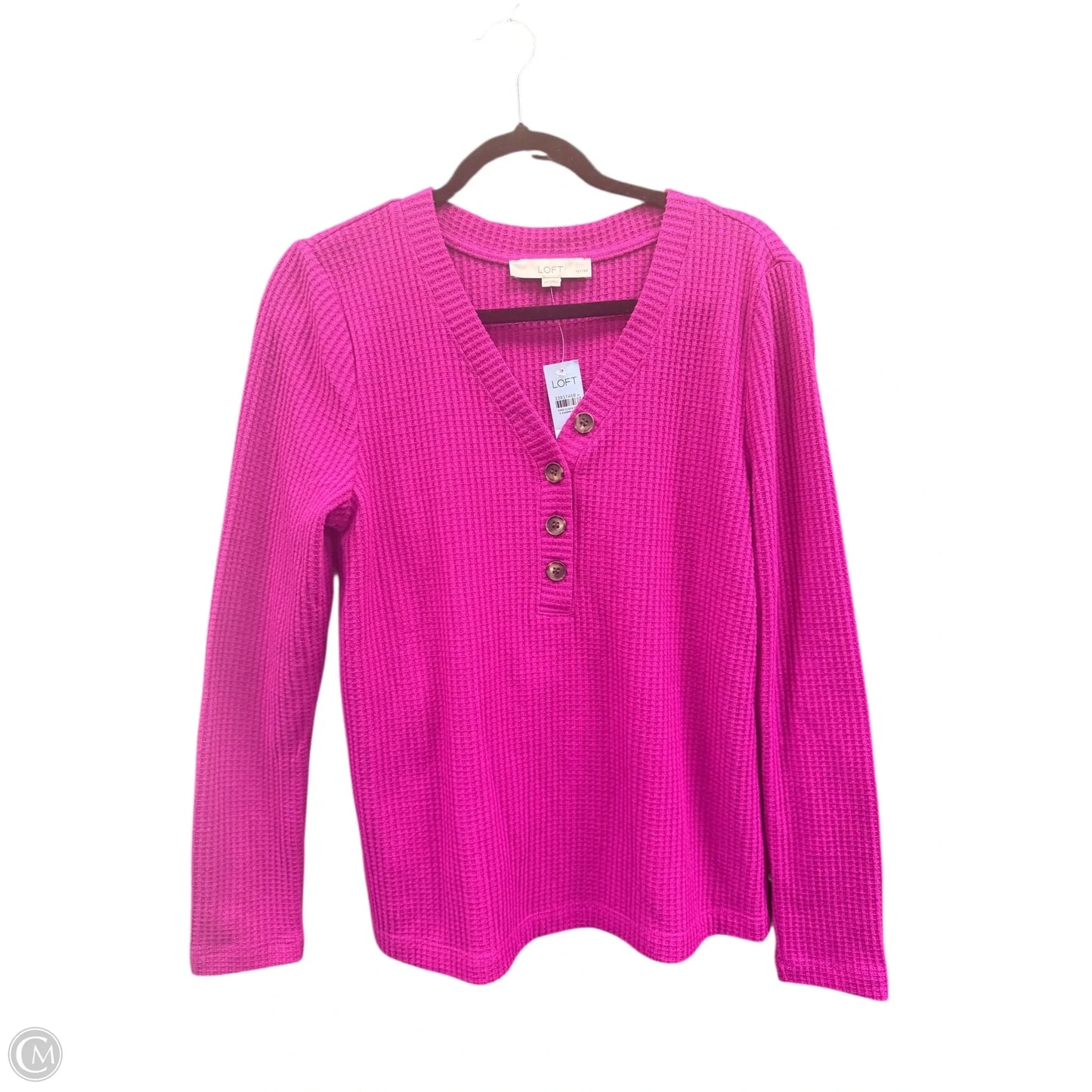 Top Long Sleeve By Loft In Pink, Size: Lp
