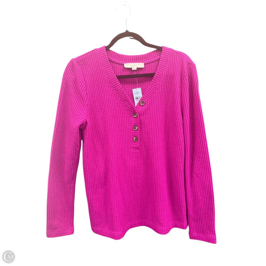 Top Long Sleeve By Loft In Pink, Size: Lp